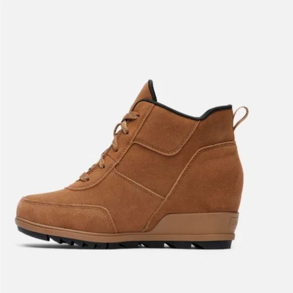 SOREL EVIE SPORT LACE WEDGE WATERPROOF BOOT color :Welvet Tan - Picture 3 of 6